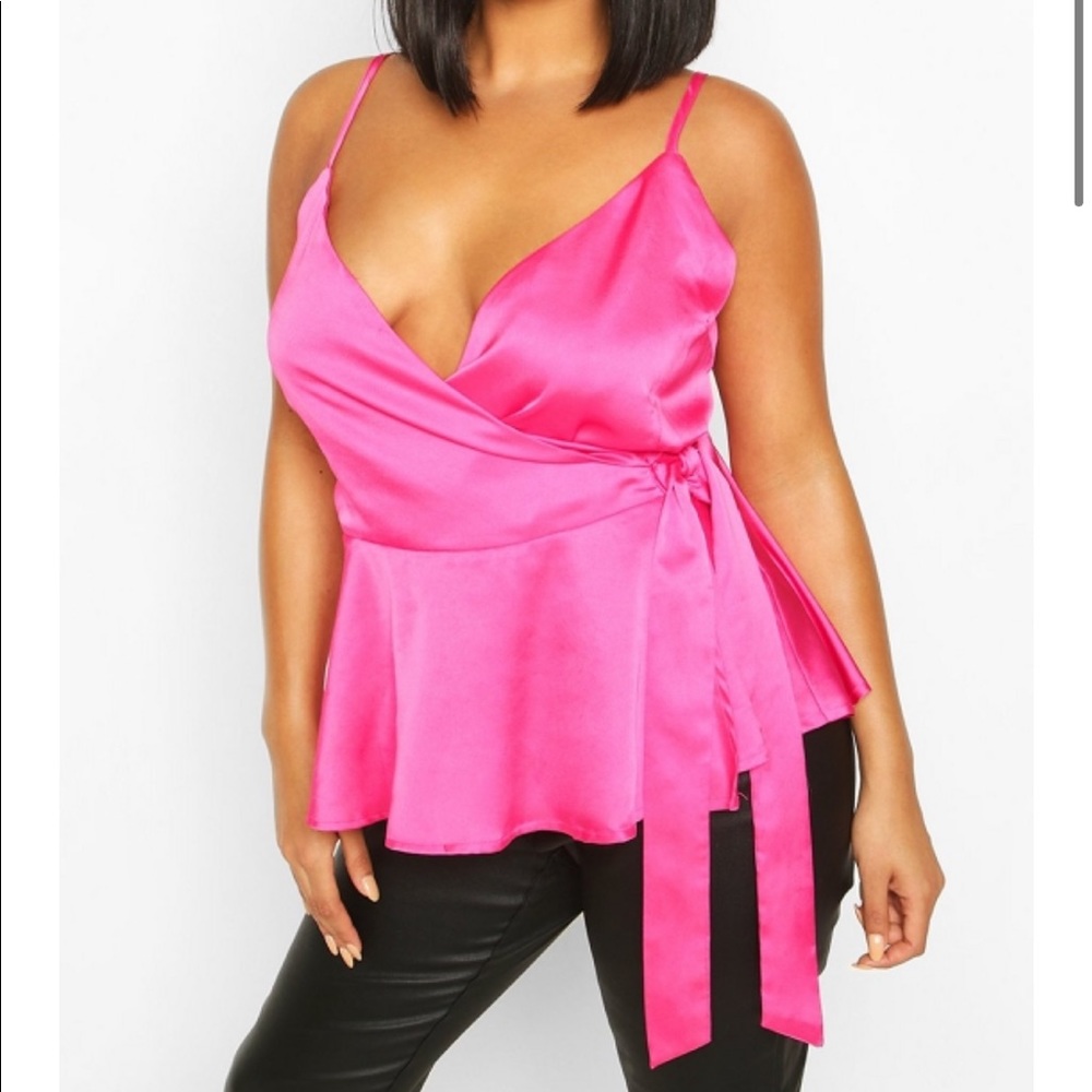 Boohoo plus pink cami NWT